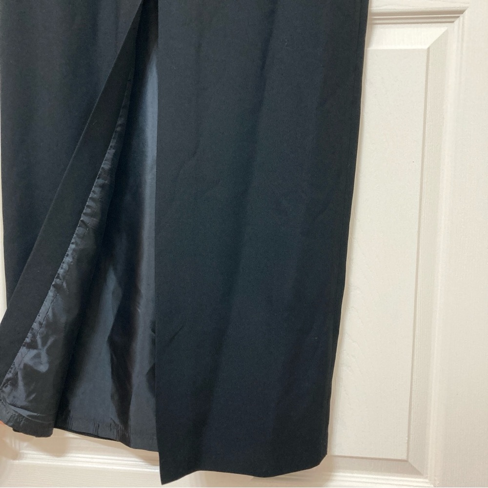 Vintage Black Short Sleeve Formal Sheath Gown Dress 10 Hollywood Glam Retro - Picture 7 of 7